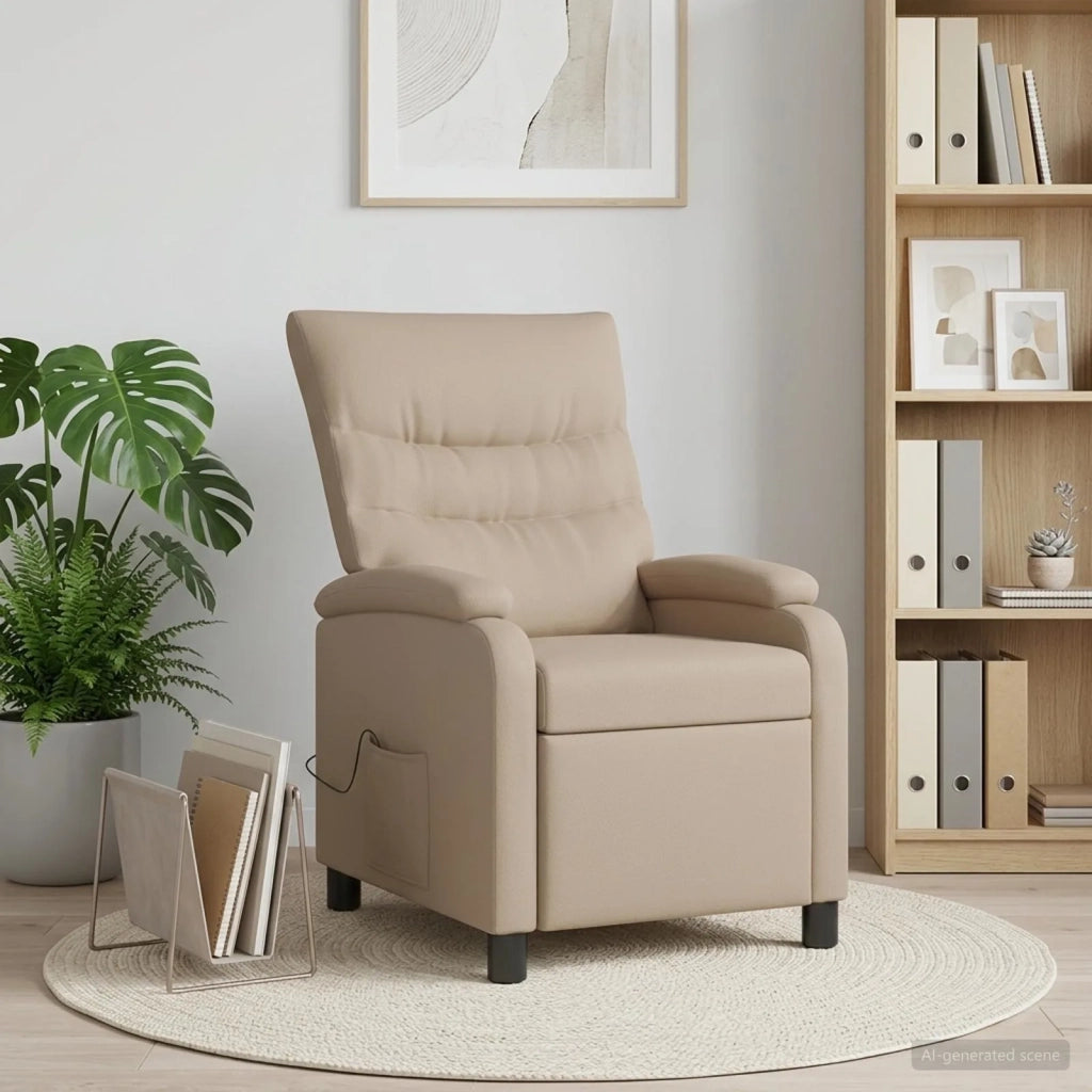 Divano Sedia-Poltrona Massaggiante Cappuccino Similpelle 682078