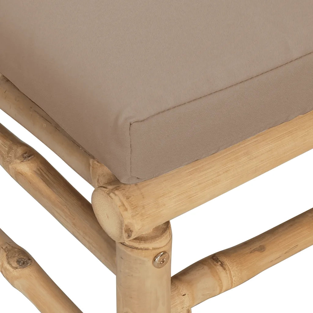 Poggiapiedi da Giardino con Cuscino Tortora in Bamb¨´ CFW9444916