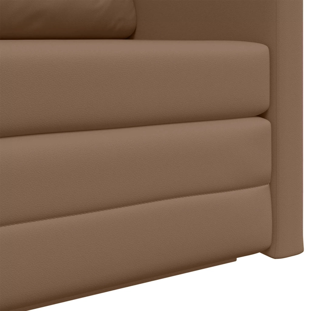 Divano letto | Sof¨¤ letto | Letto singolo Cappuccino 124 x 71 x 78 cm Pelle Artificiale