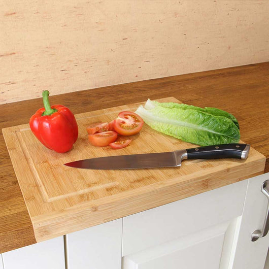 Tagliere Piano di Lavoro in Legno di Bambu per Tagliare Verdura Carne 56x38x5cm