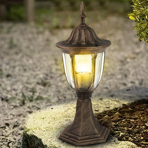 Lampione Vittoriano Classico da Giardino Lampada Esterno Alluminio e Vetro 30cm