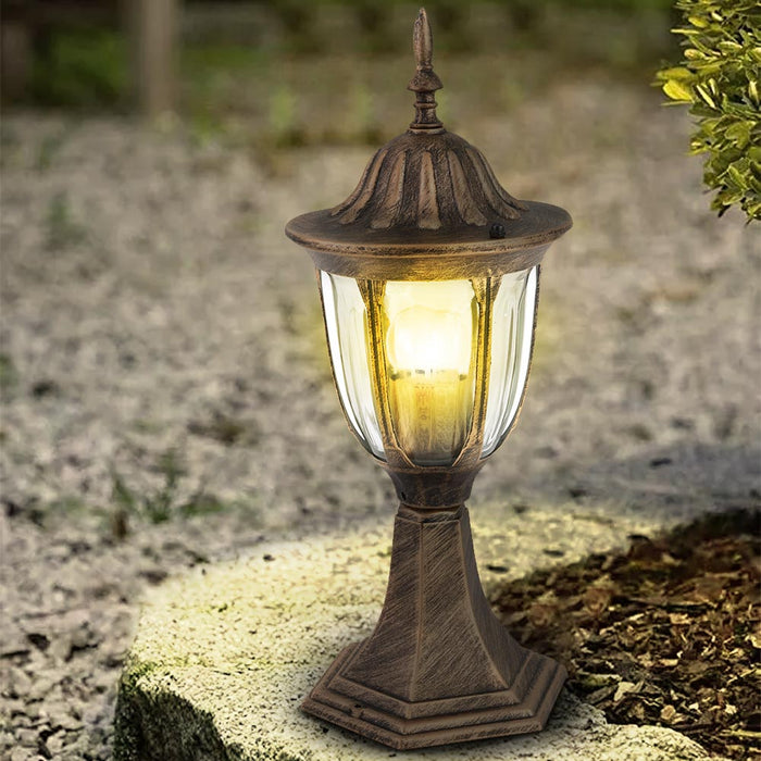 Lampione Vittoriano Classico da Giardino Lampada Esterno Alluminio e Vetro 30cm