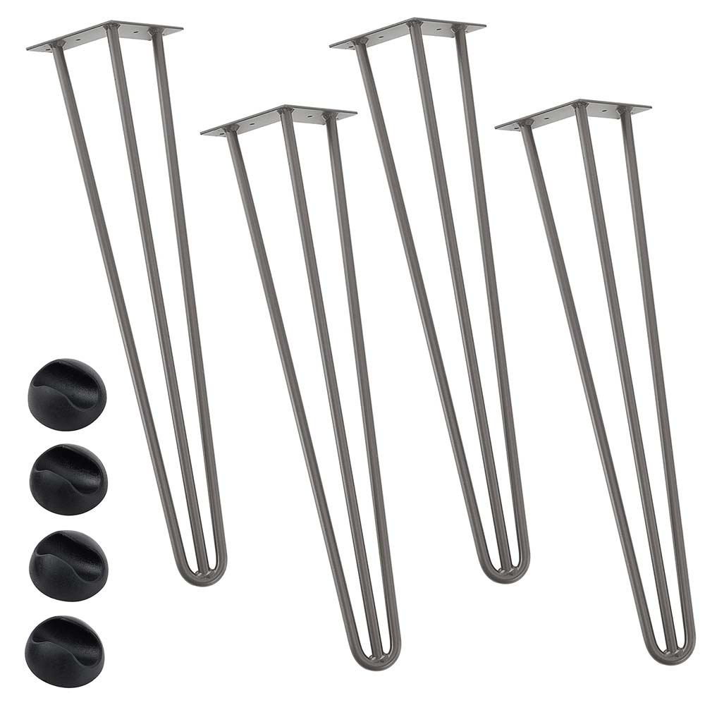 Set 4 Gambe Piedi Tavolo Pranzo Scrivania 71cm Metallo Design Moderno Grigio