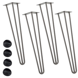 Set 4 Gambe Piedi Tavolo Pranzo Scrivania 71cm Metallo Design Moderno Grigio