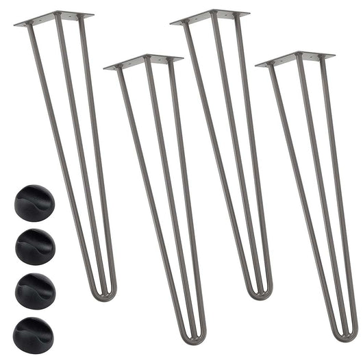 Set 4 Gambe Piedi Tavolo Pranzo Scrivania 71cm Metallo Design Moderno Grigio