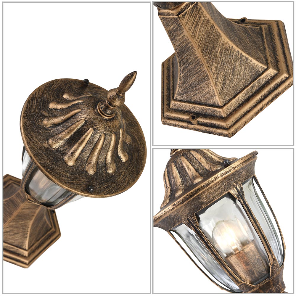 Lampione Vittoriano Classico da Giardino Lampada Esterno Alluminio e Vetro 30cm