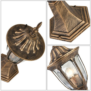 Lampione Vittoriano Classico da Giardino Lampada Esterno Alluminio e Vetro 30cm