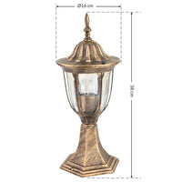Lampione Vittoriano Classico da Giardino Lampada Esterno Alluminio e Vetro 30cm