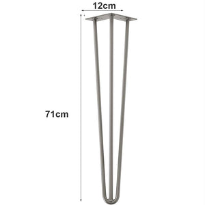 Set 4 Gambe Piedi Tavolo Pranzo Scrivania 71cm Metallo Design Moderno Grigio