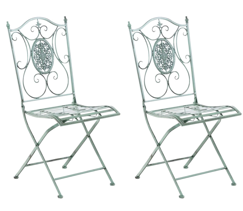 Set di 2 sedie pieghevoli Sibell verde antico