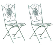 Set di 2 sedie pieghevoli Sibell verde antico