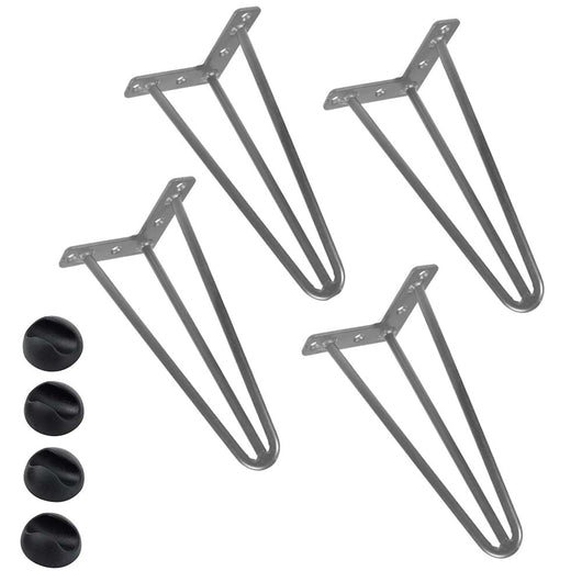4x Gambe Piedi Tavolo Tavolino Mobili Sgabello 36cm Metallo Design Moderno Grigi