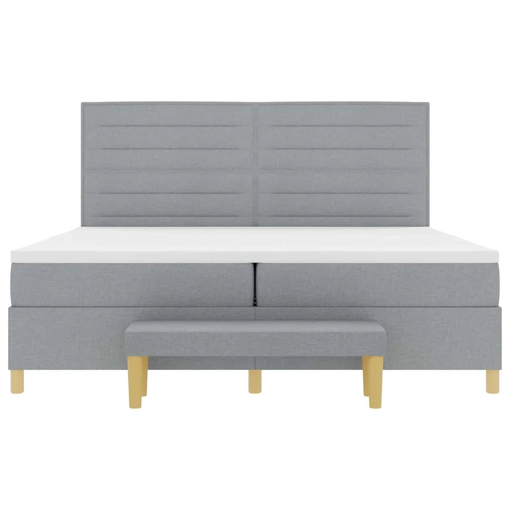 Letto a molle con materasso Grigio chiaro 200 x 200 cm Tessuto 3344247