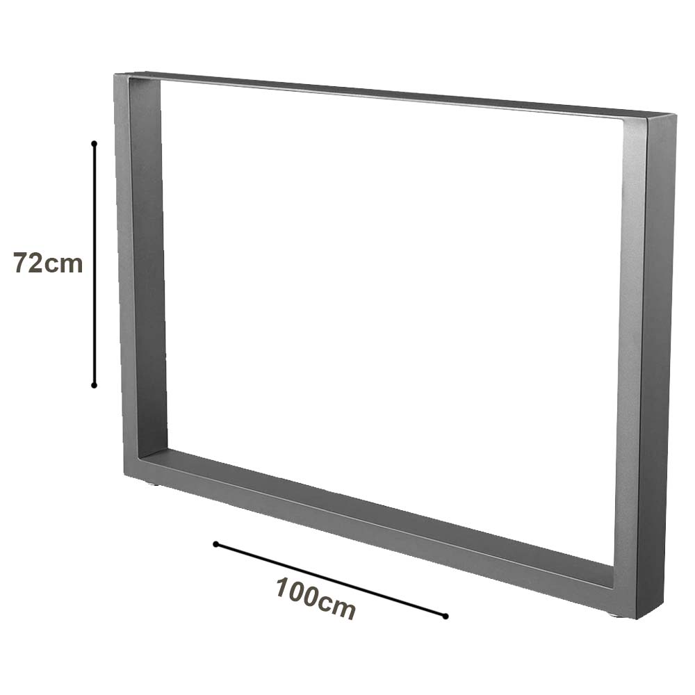 Set 2 Gambe Piedi Tavolo Pranzo Scrivania 100x72 Metallo Design Moderno Grigio