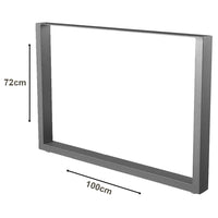 Set 2 Gambe Piedi Tavolo Pranzo Scrivania 100x72 Metallo Design Moderno Grigio