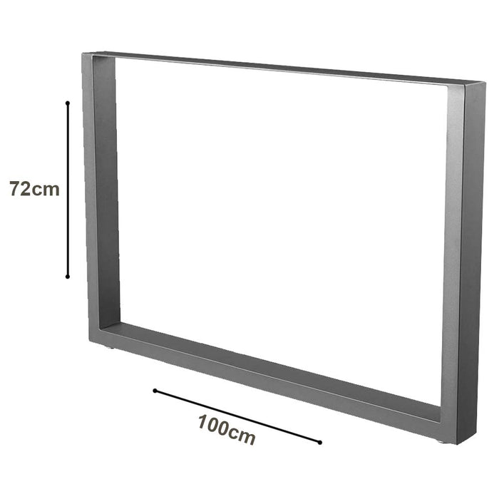 Set 2 Gambe Piedi Tavolo Pranzo Scrivania 100x72 Metallo Design Moderno Grigio