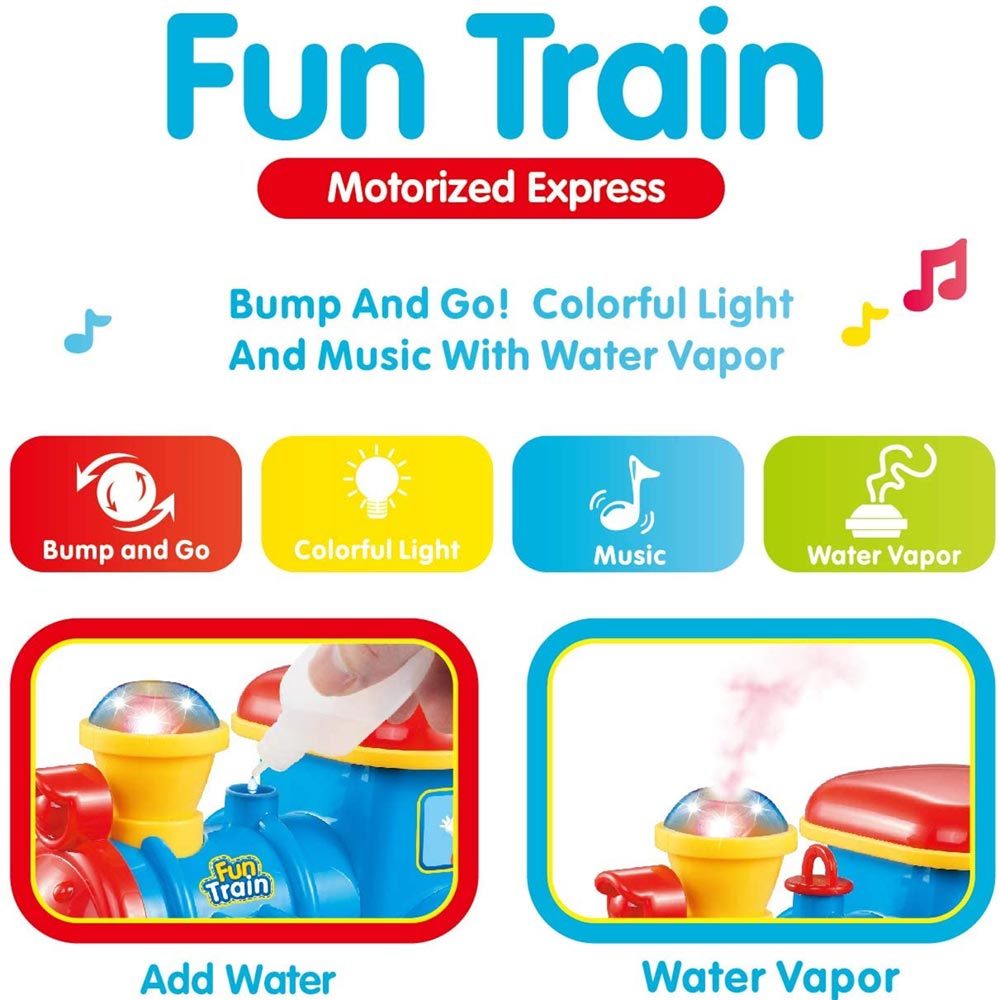 Trenino Locomotiva Giocattolo Bambini con Fumo Vapore Luci e Suoni a Batteria