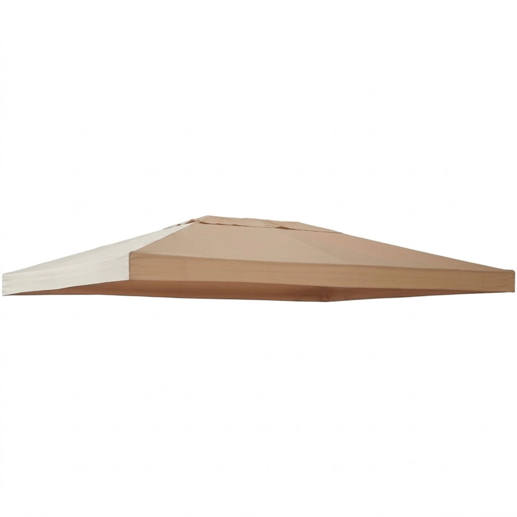 Telo Di Ricambio Per Gazebo 3x4 Metri Impermeabile In Poliestere PVC Con Protezione UV E Chiusura Rinforzata Per Giardino Terrazza Veranda Outdoor Copertura Resistente Antipioggia 300 x 400 Cm Beige