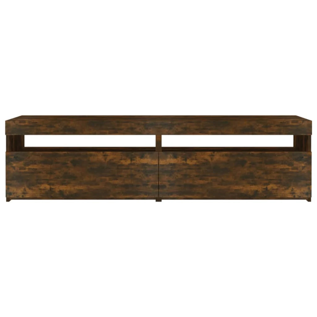 Mobile TV multimediale scaffale TV credenza mobile TV per sala da pranzo soggiorno camera da letto con luci LED 2 pezzi rovere affumicato 75 x 35 x 40 cm marrone 02_0028870