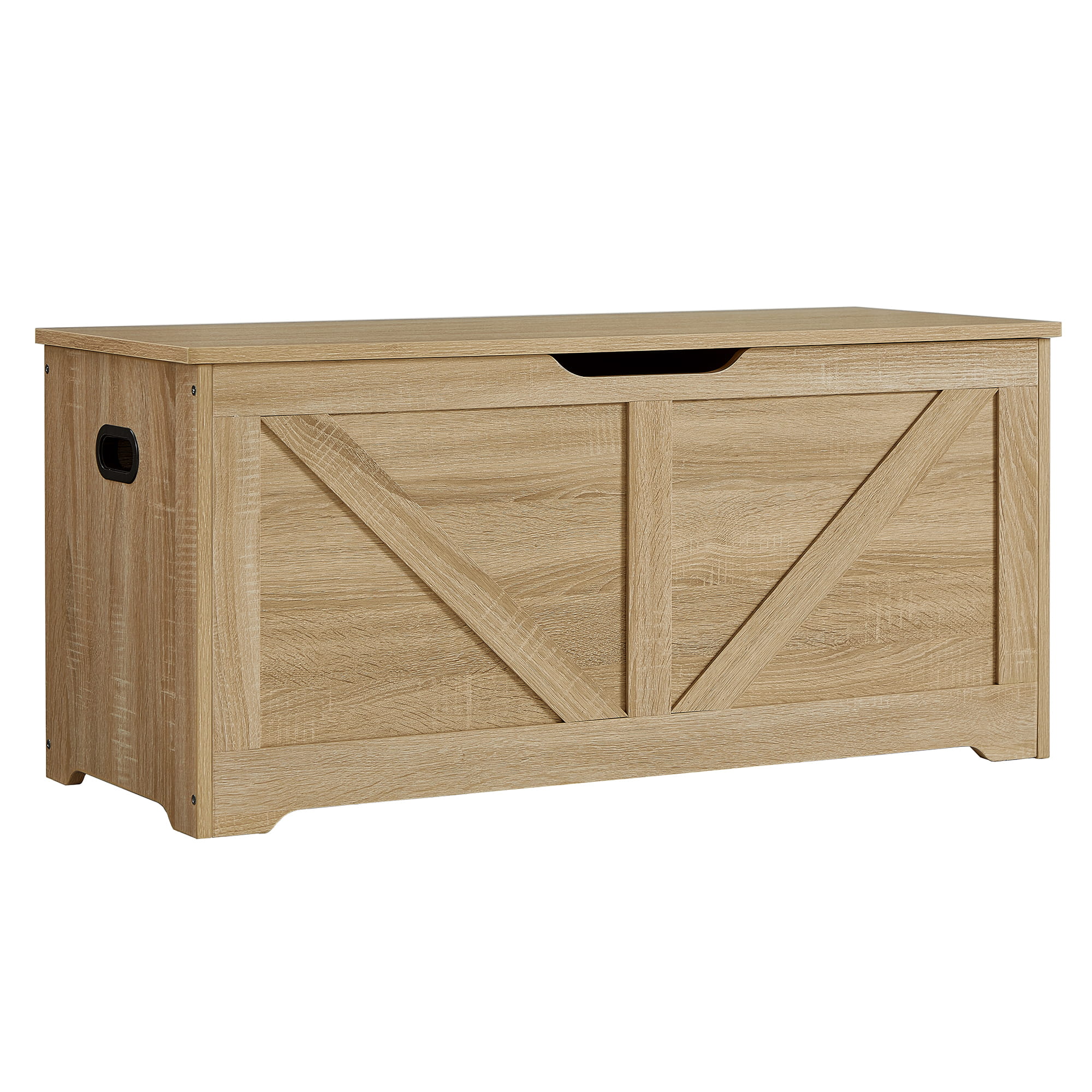 Cassettiera Valora - Rovere Sonoma con maniglie e coperchio incernierato