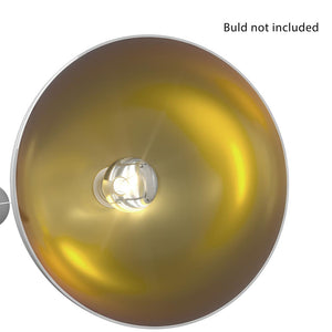 Set 2 Lampadari Sospensione Moderno Design Industriale Lampada Metallo Bianc Oro