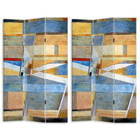 Paravento Separe 3 Pannelli Stampa Fronte Retro Quadro Astratto Divisori 180x120