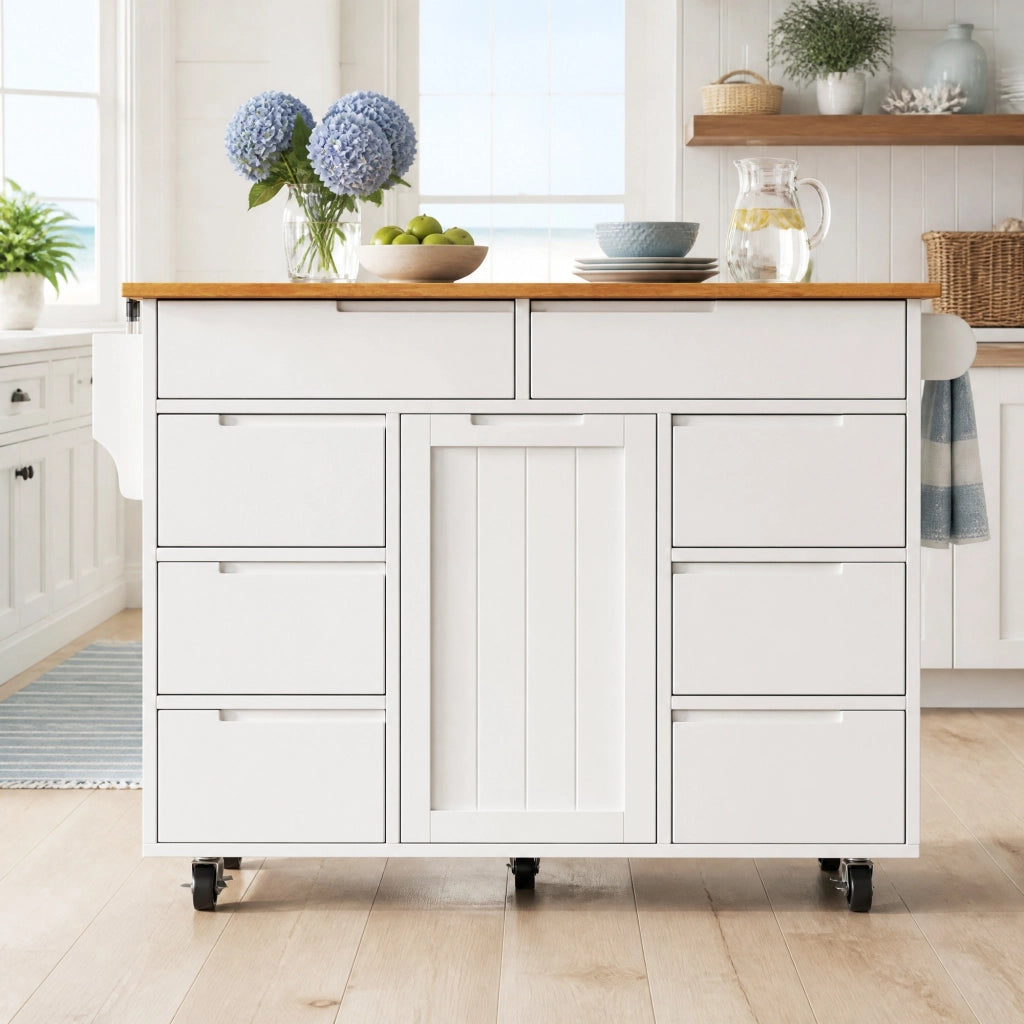 ISOLA CUCINA con piano ribaltabile 122x74,5x91,5 cm bianco MDF