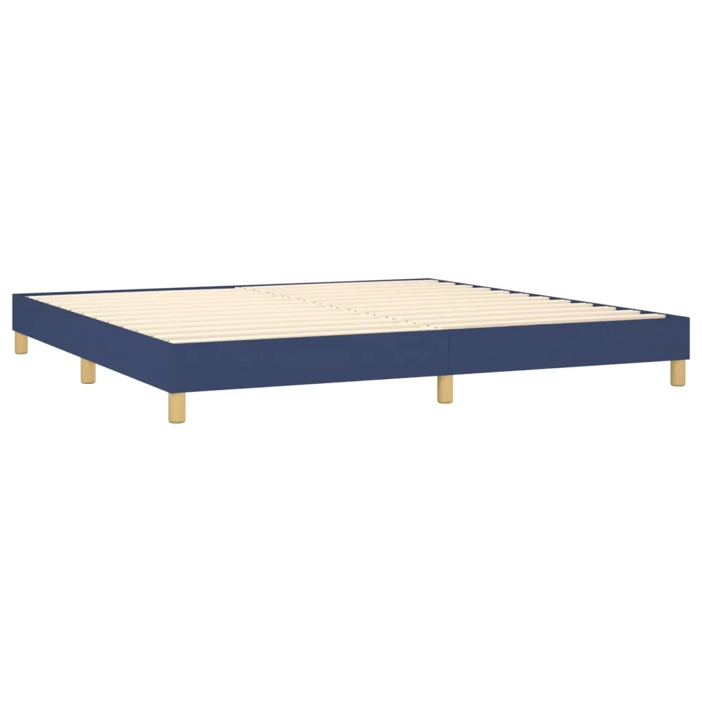 Struttura Letto a Rete a Molle Blu 200x200 cm in Tessuto 3120644