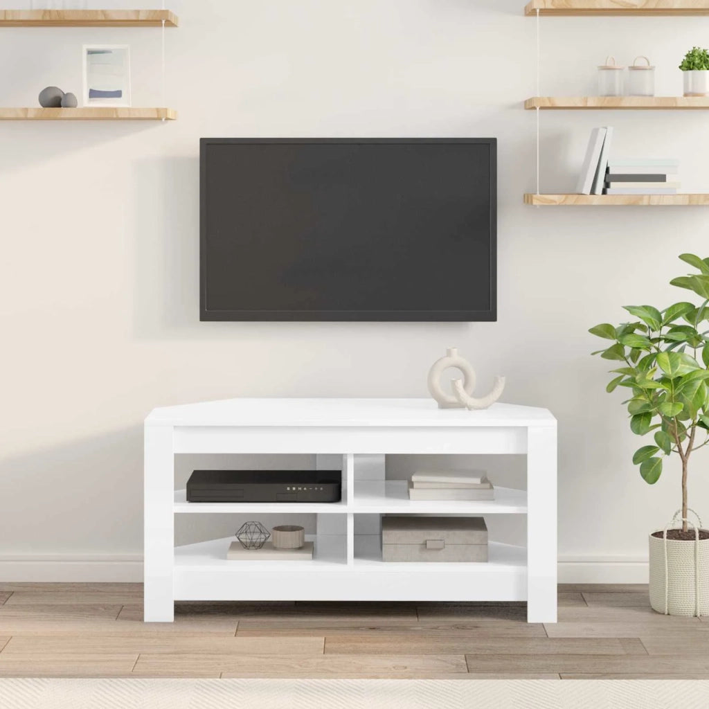 MobileTVAngolare 102 x 40,5 x 45 cm Bianco ad Alto Lucido 889779