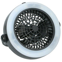 Lampada da Tavolo con Ventilatore Luce 12 LED Campeggio a Batteria Portatile