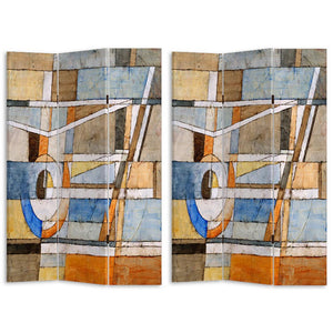 Paravento Separe 3 Pannelli Stampa Fronte Retro Quadro Astratto Divisori 180x120