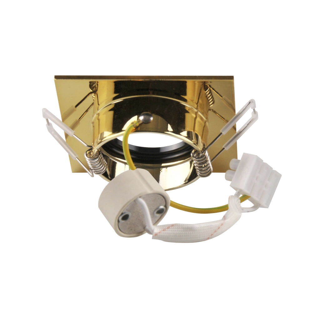 Faretto incasso quadrato oro/nero GU10 Polux FEBE 323378