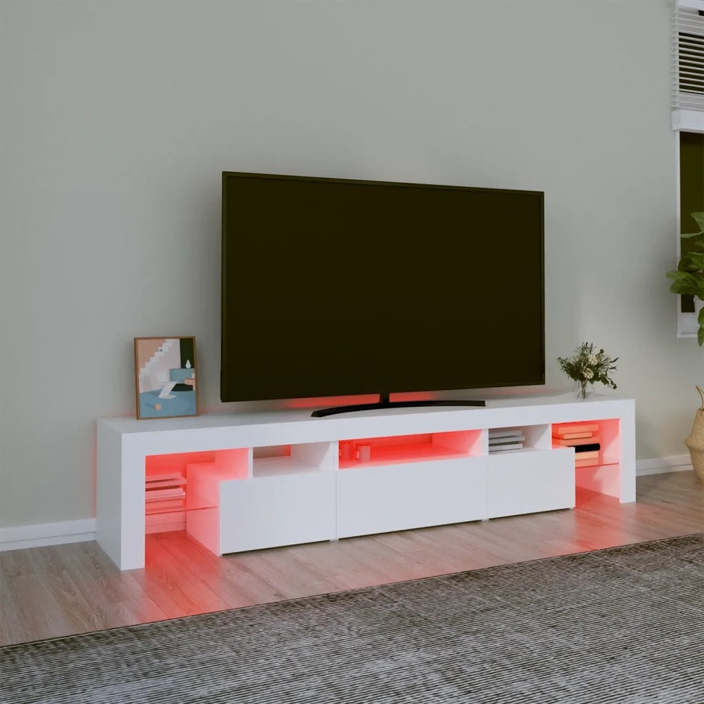 Mobile Porta TV con Luci LED Bianco 200x36,5x40 cm 3152810