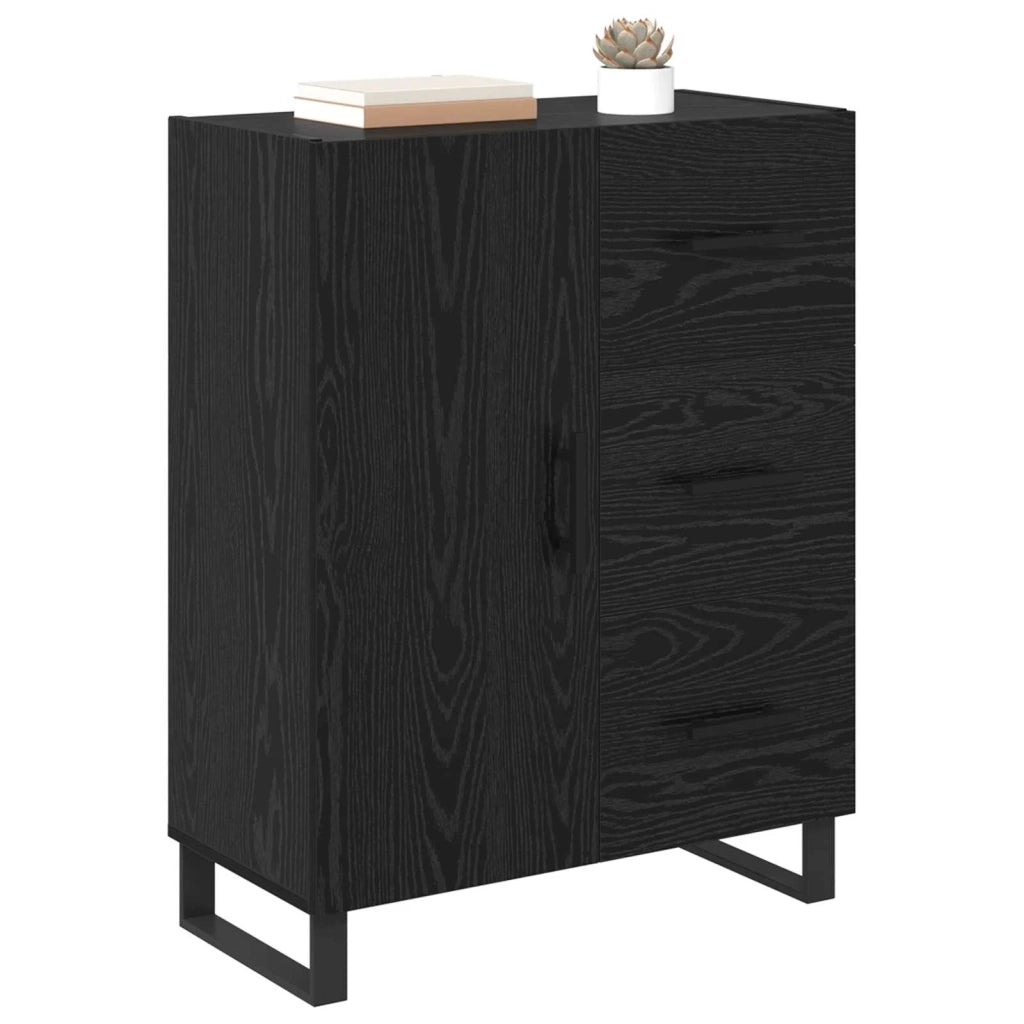 Credenza con cassetto Rovere Nero 69,5 x 34 x 90 cm 881542