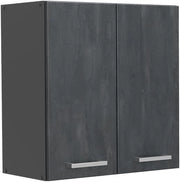 Pensile da cucina R-Line, Calcestruzzo nero, 60 cm, per la libera combinazione all'interno di sistemi cucina modulari