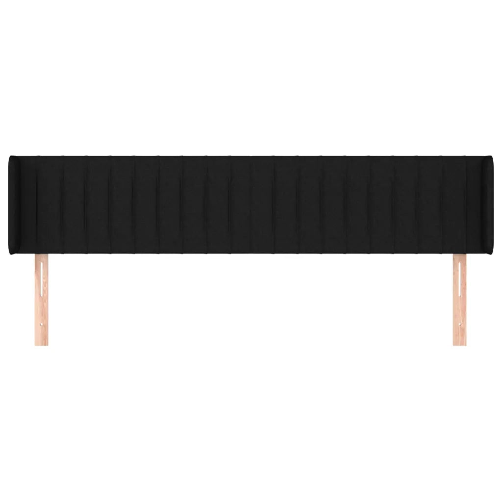 Testiera ad Orecchio-Testata con Orecchie Nera 203x16x78/88 cm in Tessuto 827358