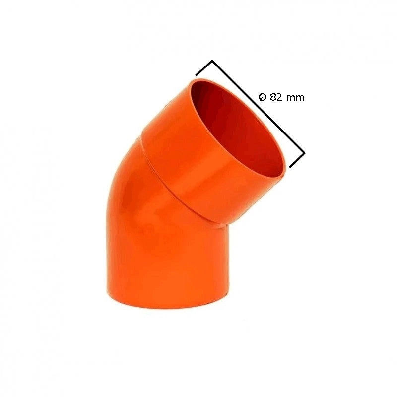 Curva 45° in pvc : Colore - Arancio, Diametro - 82