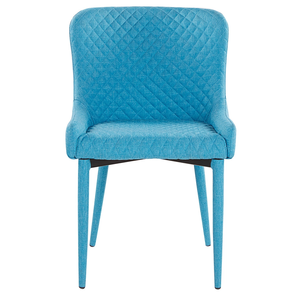 Set di 2 sedie da pranzo con rivestimento in tessuto blu stile eclettico glamour
