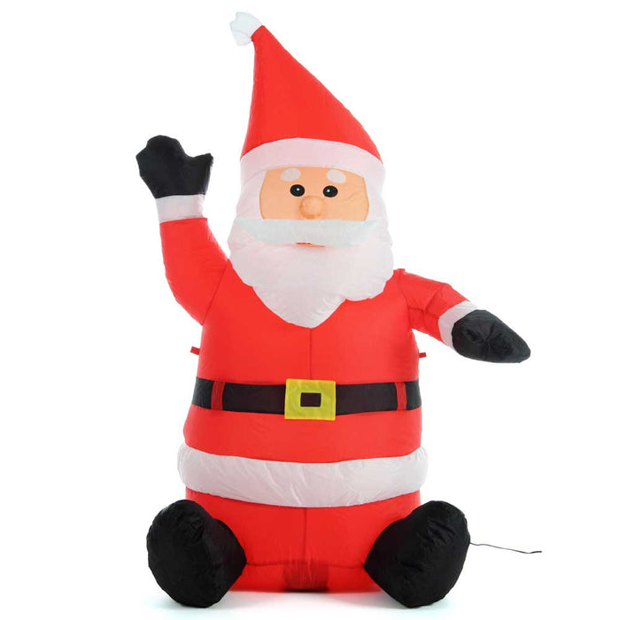 Gonfiabile Babbo Natale Seduto Con Illuminazione Led Altezza 120 Cm Per Esterno
