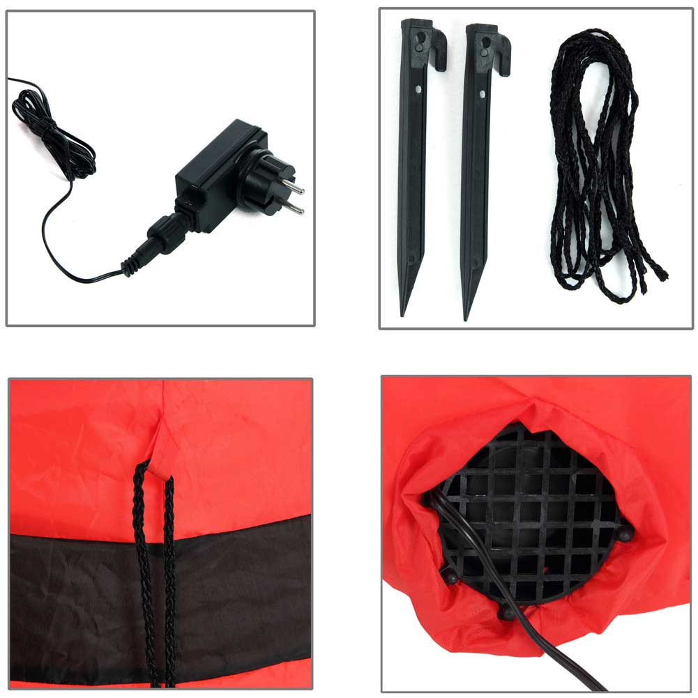 Gonfiabile Babbo Natale Seduto Con Illuminazione Led Altezza 120 Cm Per Esterno