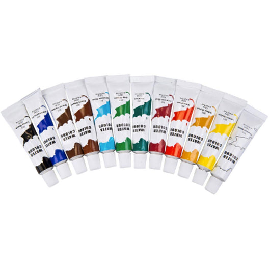 Set 12 Colori Acquerello Assortiti Tubetti da 12ml per Pittura Scuola Hobby