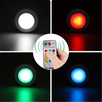 Set 4 Faretti LED Wireless Adesivi Luce Faretto Cambio Colore con Telecomando