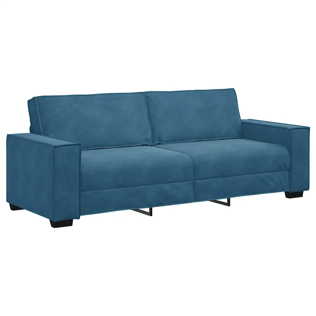 Set di Divani 3 pz con Cuscini Blu in Velluto 3324627