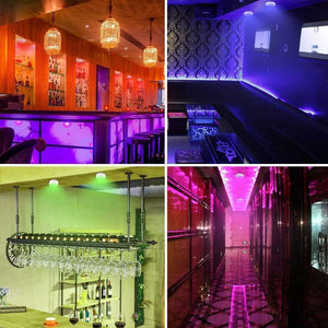 Set 4 Faretti LED Wireless Adesivi Luce Faretto Cambio Colore con Telecomando