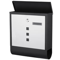 Cassetta Postale Acciaio Buca Lettere Posta Esterno Porta Giornale Bianco Nero