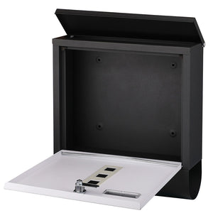 Cassetta Postale Acciaio Buca Lettere Posta Esterno Porta Giornale Bianco Nero