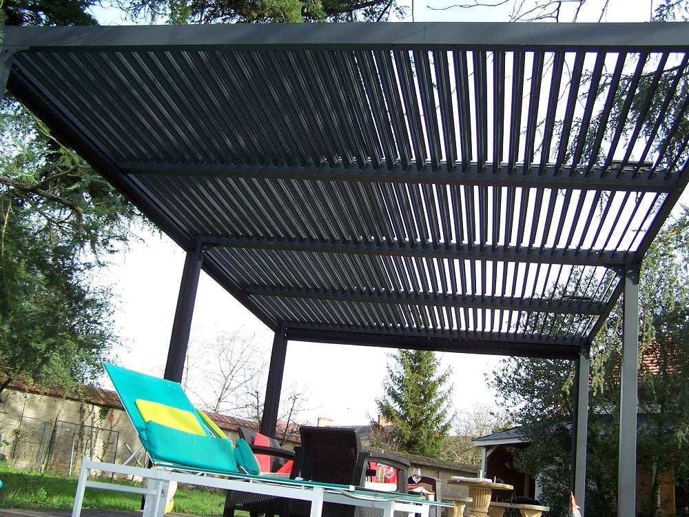 Pergola bioclimatica Foresta gazebo in alluminio, apertura manuale, 360x600