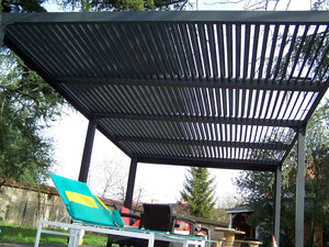 Pergola bioclimatica Foresta gazebo in alluminio, apertura manuale, 360x600