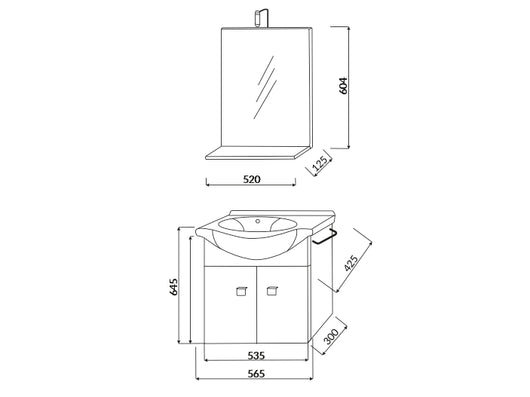 Composizione Bagno Mobile Sospeso 2 Ante Lavabo Specchiera Lampada Led Savinidue