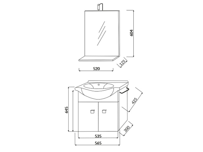 Composizione Bagno Mobile Sospeso 2 Ante Lavabo Specchiera Lampada Led Savinidue